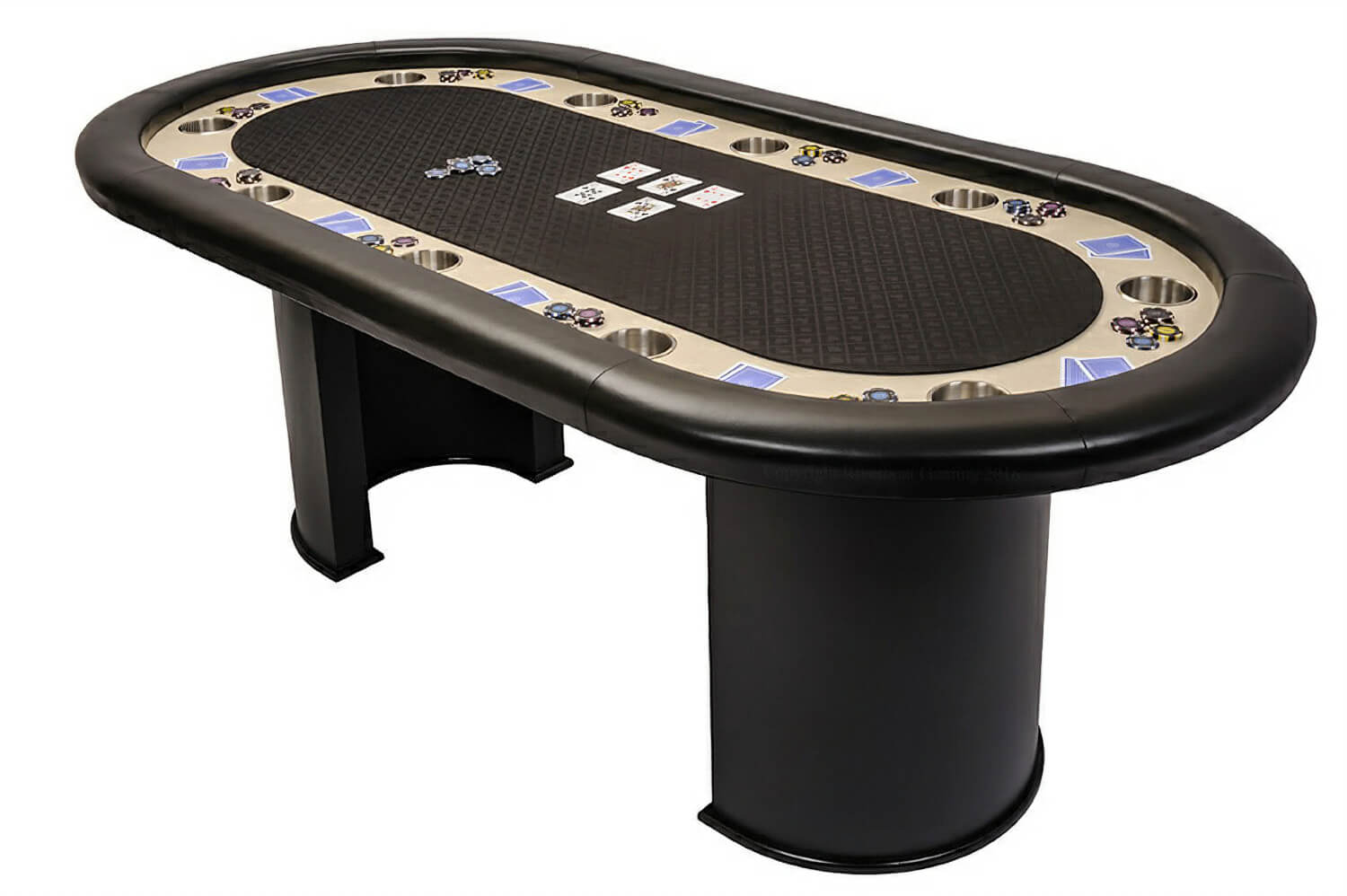 10 Person Pro Poker Table with Arc Legs (PR10BLK/WHI) Liberty Games