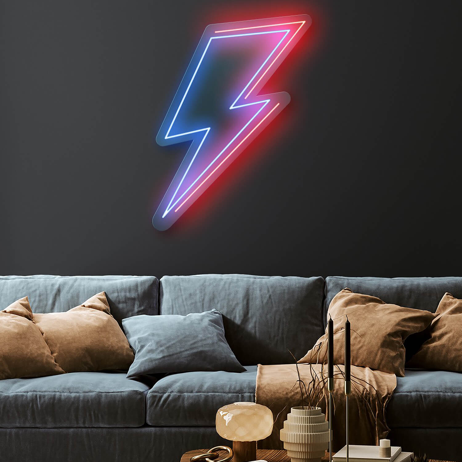 Lightning bolt deals neon wall sign