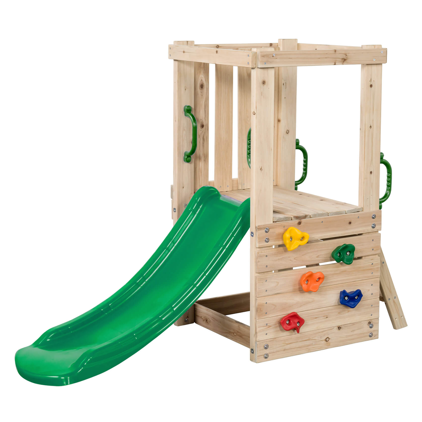 Mari Small Wooden Climbing Frame Tower with Slide by Swing King