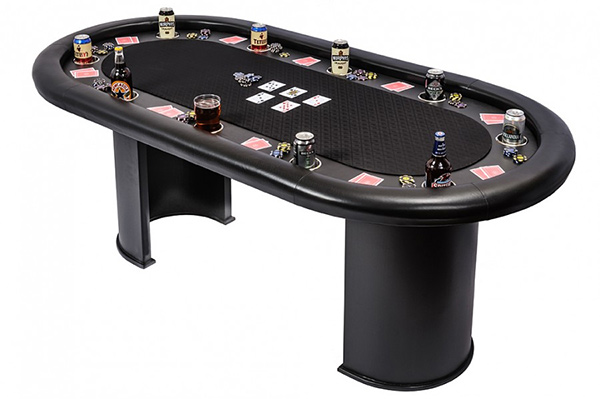 10 Person Pro Poker Table with Arc Legs (PR10BLK/WHI) | Liberty Games