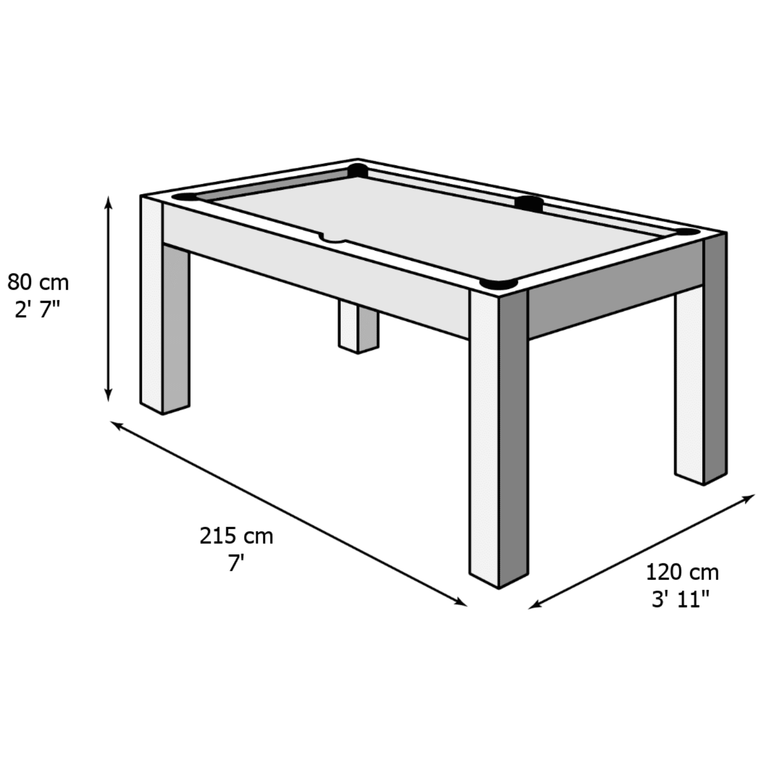 Cornilleau Hyphen Outdoor 7ft American Resin Bed Pool Dining Table