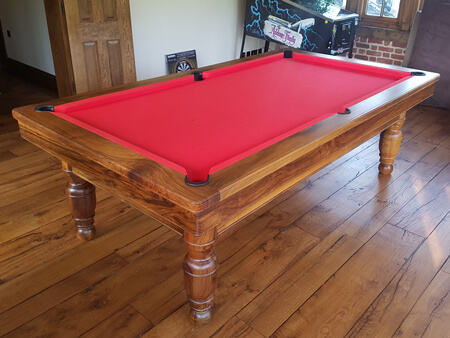 A traditional pool table.