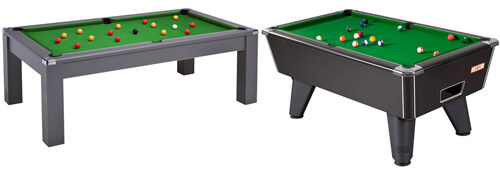 A pool dining table and a conventional table.
