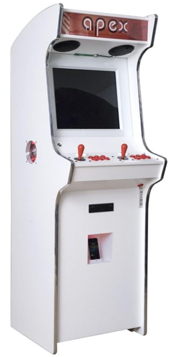 white arcade cabinet