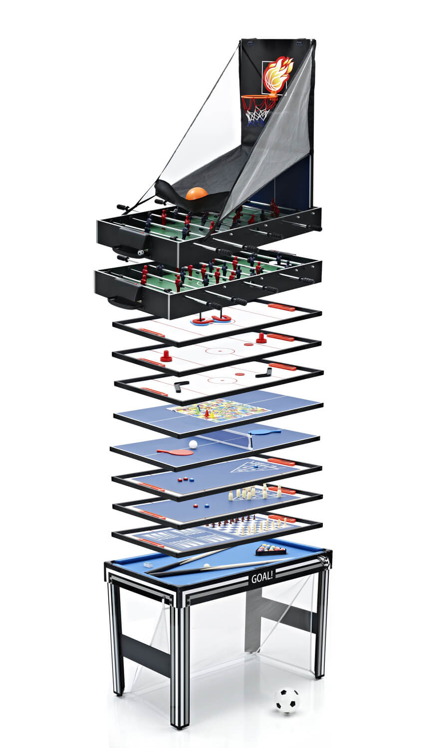 Tekscore Goal 21-in-1 4ft Multi Games Table  Multi game table, Table games,  Goals football