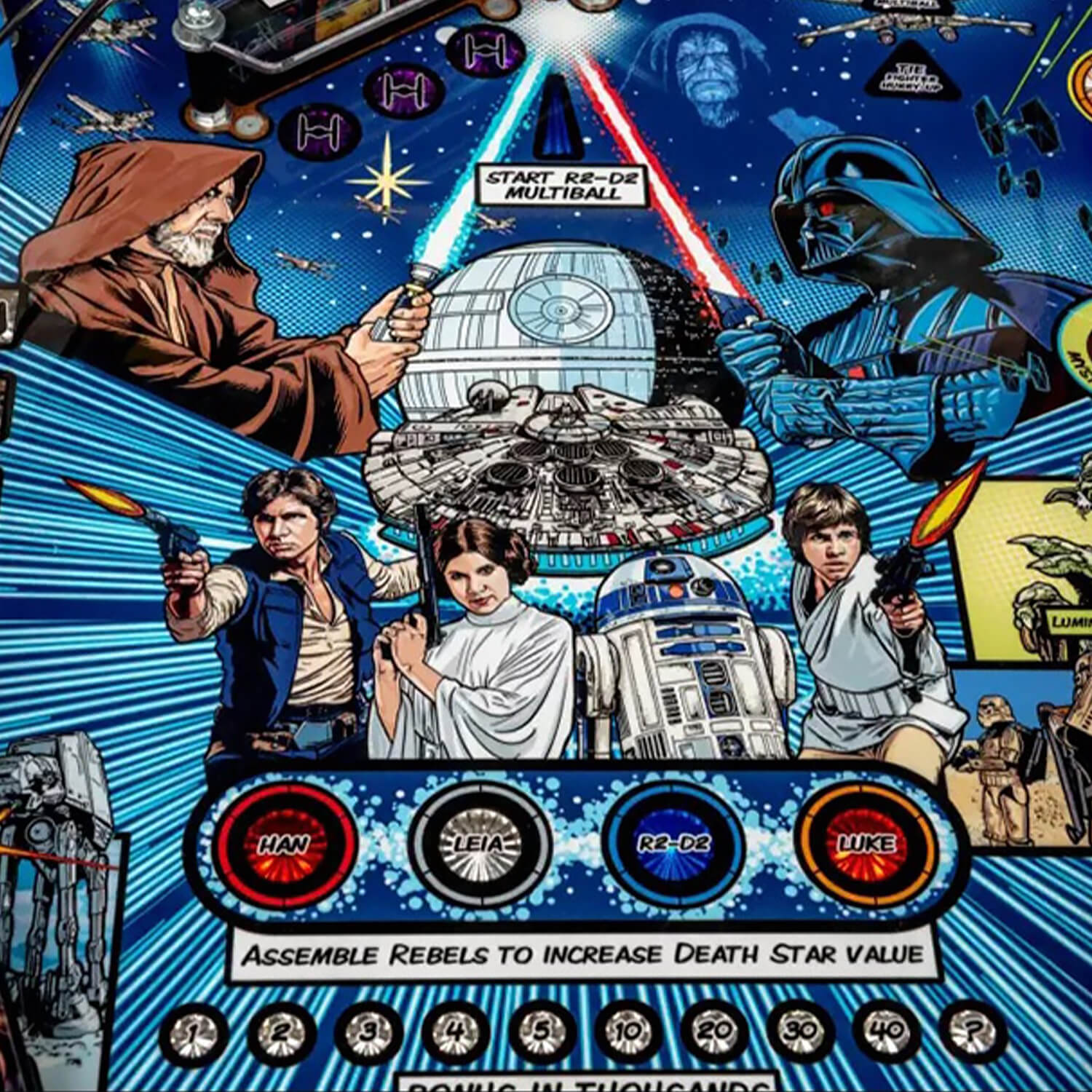 Stern Star Wars Comic Art Pin Pinball Machine Liberty Games