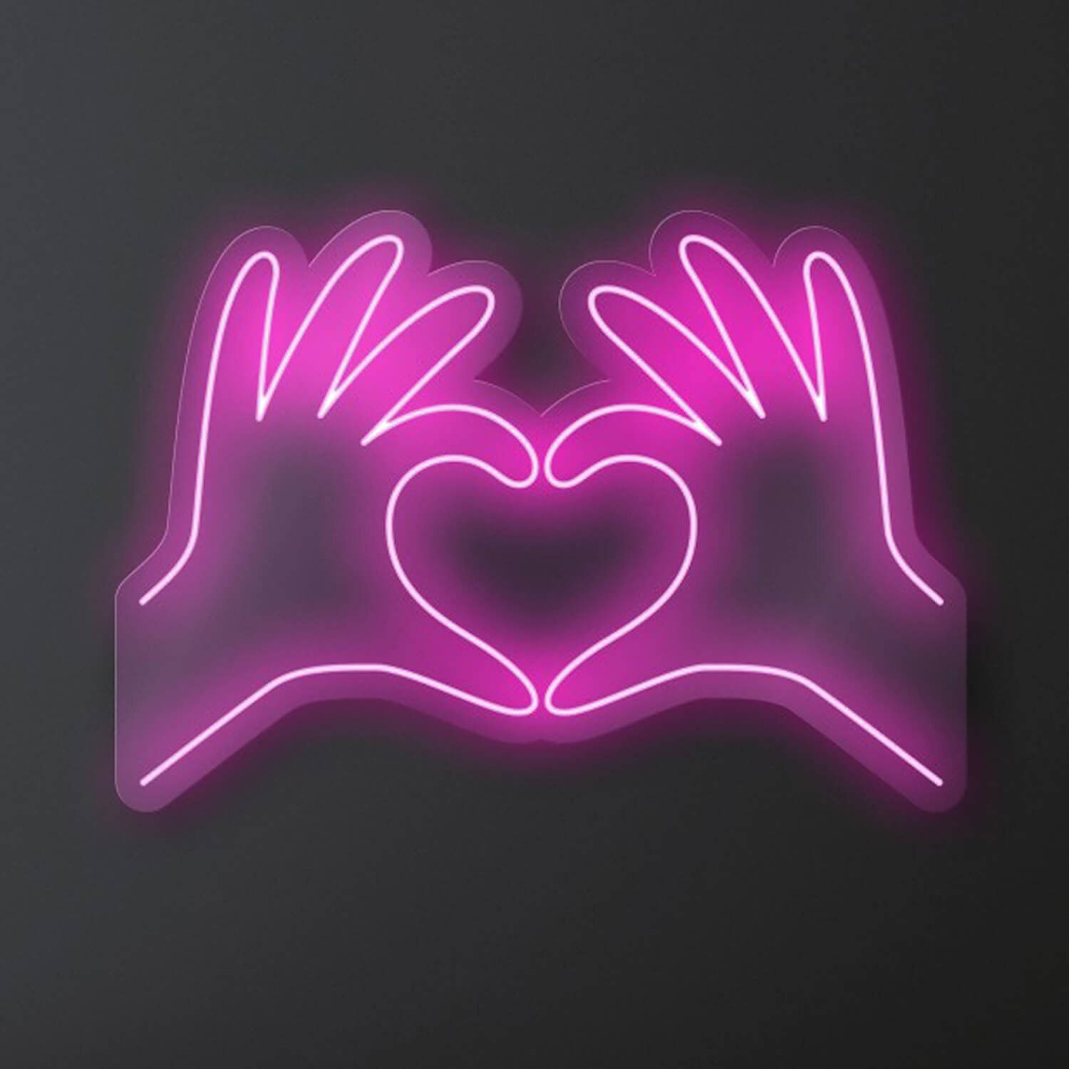 Fingers & Heart LED Neon Sign | Liberty Games